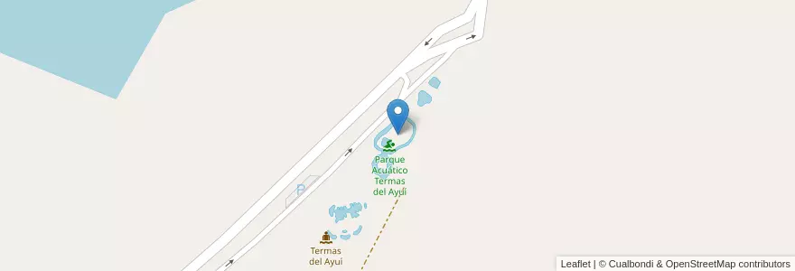 Mapa de ubicacion de Parque Acuático Termas del Ayuí en آرژانتین, استان انتره ریوس, Departamento Concordia, Distrito Suburbios, Concordia.