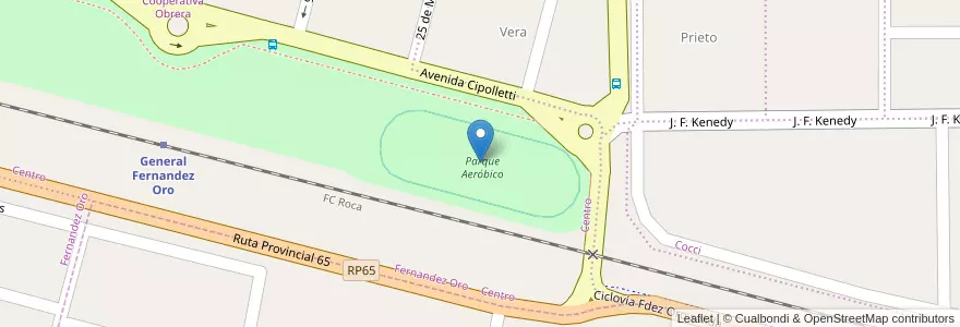 Mapa de ubicacion de Parque Aeróbico en Argentina, Chile, Wilayah Río Negro, Municipio De General Fernández Oro, Departamento General Roca, Fernández Oro.