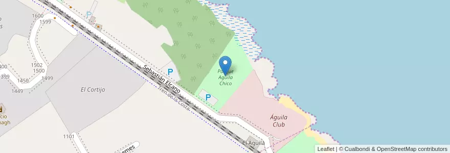 Mapa de ubicacion de Parque Aguila Chico en Argentina.