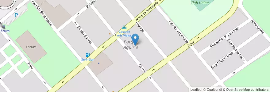 Mapa de ubicacion de Parque Aguirre en Argentina, Santiago Del Estero, Departamento Capital, Santiago Del Estero.