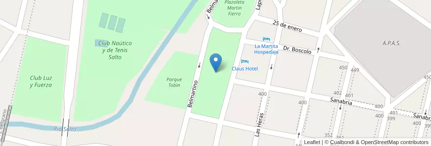 Mapa de ubicacion de Parque Almafuerte en アルゼンチン, ブエノスアイレス州, Partido De Salto.