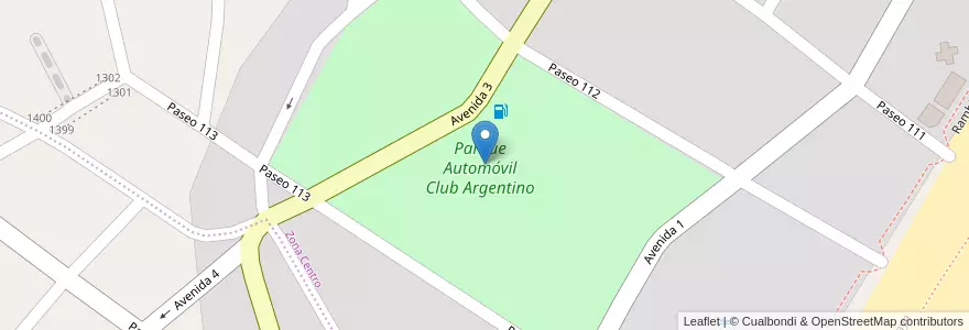 Mapa de ubicacion de Parque Automóvil Club Argentino en 阿根廷, 布宜诺斯艾利斯省, Partido De Villa Gesell.