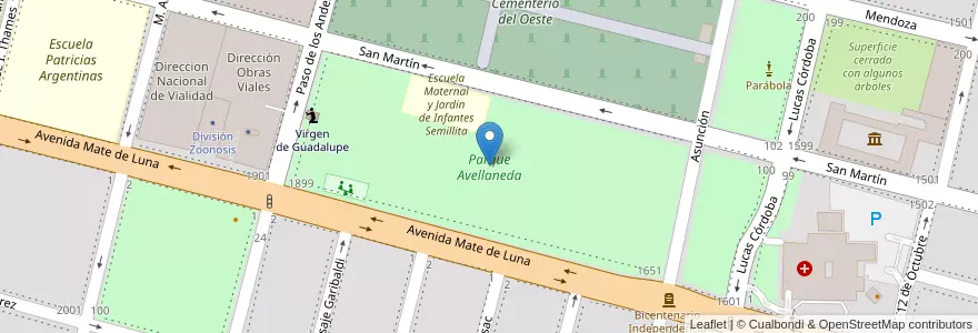 Mapa de ubicacion de Parque Avellaneda en Argentina, Tucumán, San Miguel De Tucumán, Departamento Capital, San Miguel De Tucumán.