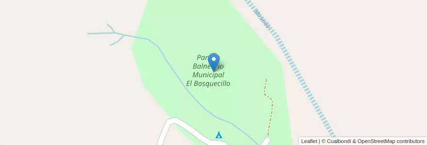 Mapa de ubicacion de Parque Balneario Municipal El Bosquecillo en Argentine, La Rioja, Departamento Chilecito.