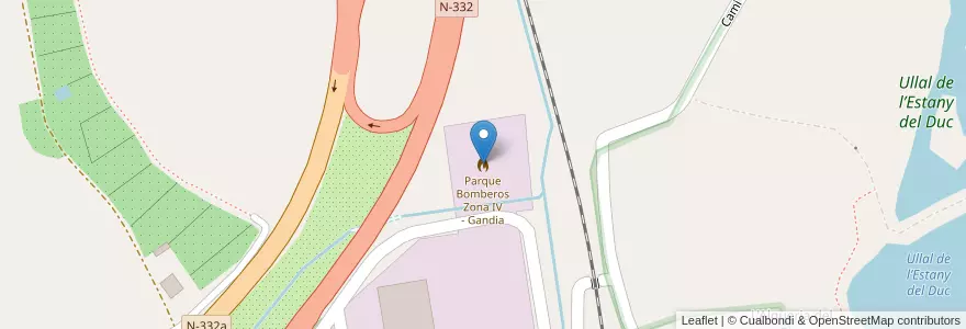 Mapa de ubicacion de Parque Bomberos Zona IV - Gandia en Spagna, Comunitat Valenciana, Valencia, Safor, Gandia.