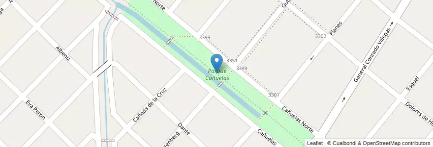 Mapa de ubicacion de Parque Cañuelas en Argentinië, Buenos Aires, Partido De Hurlingham, William C. Morris.