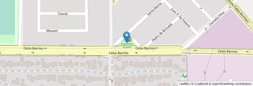 Mapa de ubicacion de Parque Carlos Argentino Huarte en Argentina, Córdoba, Departamento Capital, Pedanía Capital, Cordoba, Municipio De Córdoba.