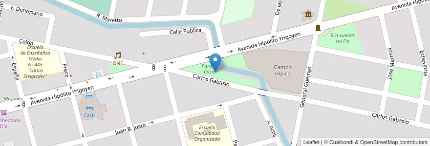 Mapa de ubicacion de Parque Casic en Argentina, Santa Fe, Departamento Castellanos, Municipio De Sunchales.