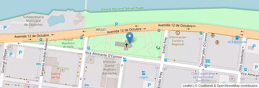 Mapa de ubicacion de Parque Catedral en Argentina, Chile, Wilayah Río Negro, Departamento Bariloche, Municipio De San Carlos De Bariloche, San Carlos De Bariloche.
