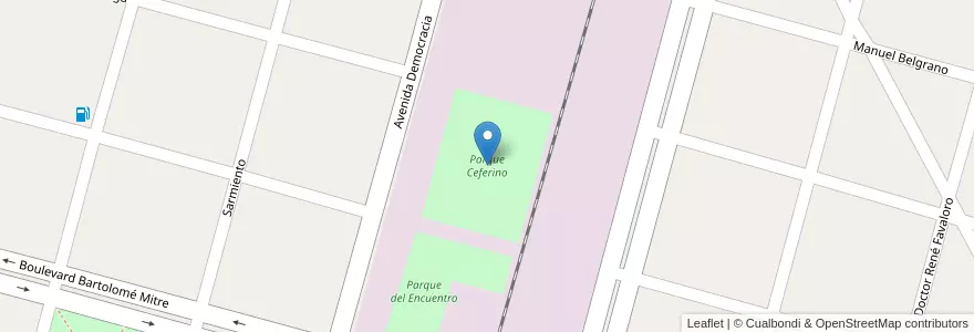 Mapa de ubicacion de Parque Ceferino en Arjantin, Buenos Aires, Partido De Villarino.