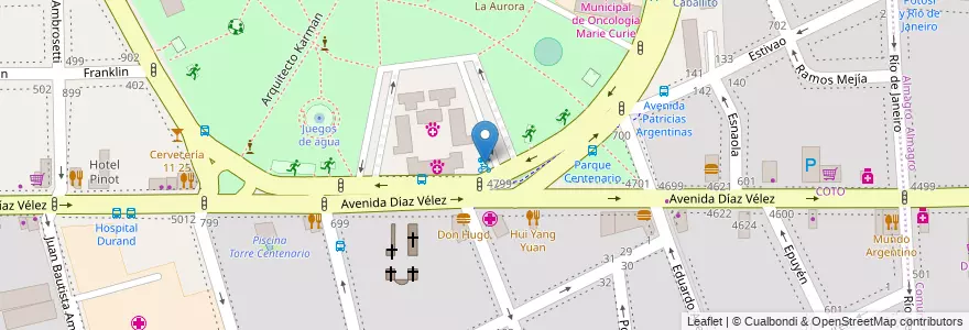 Mapa de ubicacion de Parque Centenario, Caballito en アルゼンチン, Ciudad Autónoma De Buenos Aires, ブエノスアイレス, Comuna 6.