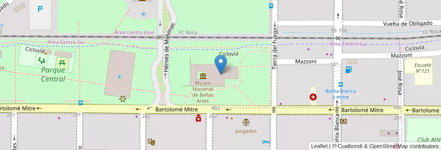 Mapa de ubicacion de Parque Central en آرژانتین, شیلی, استان نئوکن, Departamento Confluencia, Municipio De Neuquén, Neuquén.