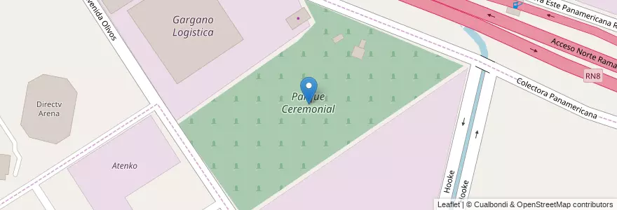 Mapa de ubicacion de Parque Ceremonial en Arjantin, Buenos Aires, Partido De Malvinas Argentinas, Tortuguitas.