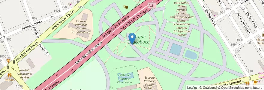 Mapa de ubicacion de Parque Chacabuco, Parque Chacabuco en Argentinien, Ciudad Autónoma De Buenos Aires, Comuna 7, Buenos Aires.