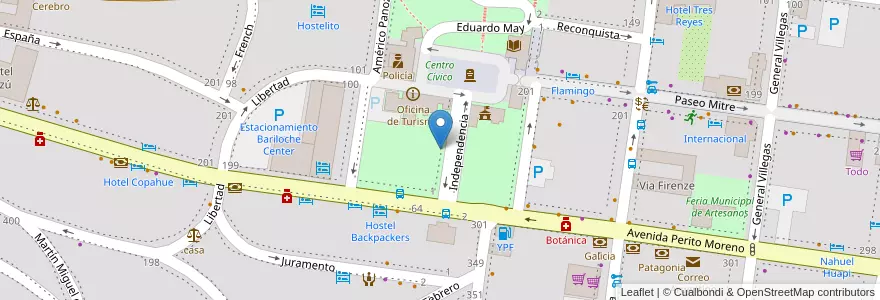 Mapa de ubicacion de Parque Ciudades Hermanas en Argentine, Chili, Province De Río Negro, Departamento Bariloche, Municipio De San Carlos De Bariloche, San Carlos De Bariloche.