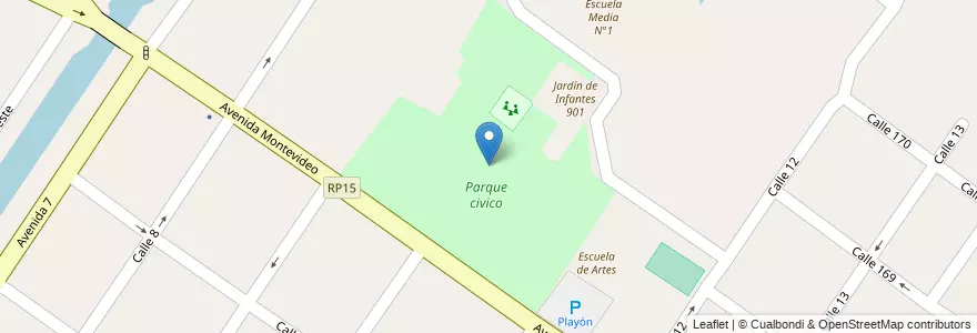 Mapa de ubicacion de Parque civico en Arjantin, Buenos Aires, Partido De Berisso.