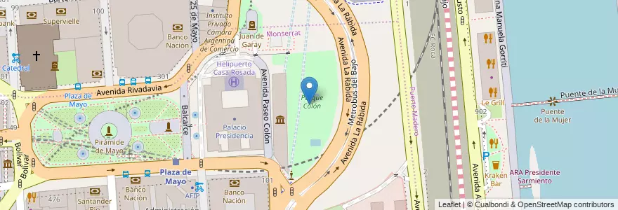 Mapa de ubicacion de Parque Colón, Montserrat en Argentinien, Ciudad Autónoma De Buenos Aires, Comuna 1, Buenos Aires.