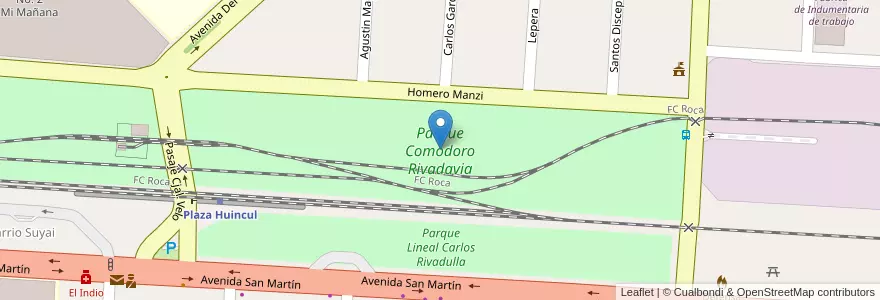 Mapa de ubicacion de Parque Comodoro Rivadavia en Argentina, Cile, Provincia Di Neuquén, Departamento Confluencia, Municipio De Plaza Huincul, Plaza Huincul.