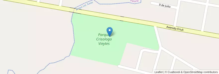 Mapa de ubicacion de Parque Crisologo Vieytes en آرژانتین, استان انتره ریوس, Departamento Paraná, Distrito Sauce, San Benito.