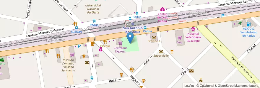 Mapa de ubicacion de Parque Cultural San Antonio de Padua en Arjantin, Buenos Aires, Partido De Merlo, San Antonio De Padua.
