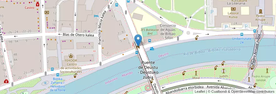 Mapa de ubicacion de Parque de Bomberos de Deusto en Espagne, Pays Basque Autonome, Biscaye, Grand-Bilbao, Bilbao.