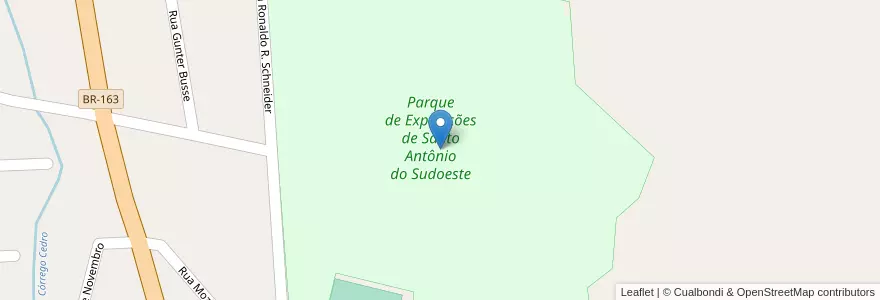 Mapa de ubicacion de Parque de Exposições de Santo Antônio do Sudoeste en Бразилия, Южный Регион, Парана, Região Geográfica Intermediária De Cascavel, Microrregião De Francisco Beltrão, Santo Antônio Do Sudoeste.