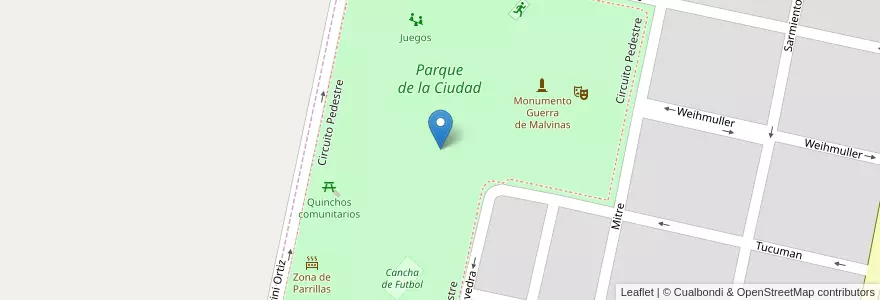 Mapa de ubicacion de Parque de la Ciudad en Argentina, Santa Fe, Departamento Las Colonias, San Carlos Centro, San Carlos Centro.