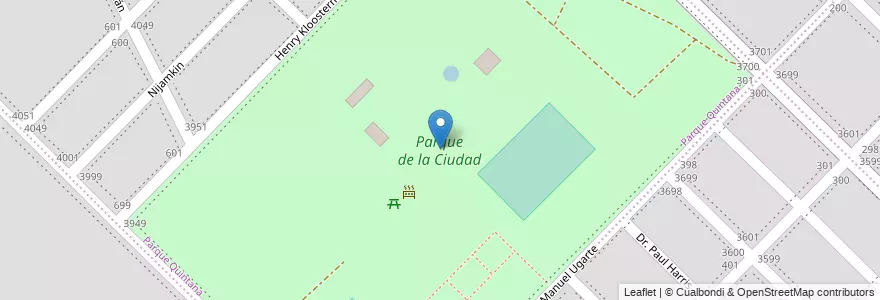 Mapa de ubicacion de Parque de la Ciudad en Arjantin, Buenos Aires, Partido De Bahía Blanca, Bahía Blanca.