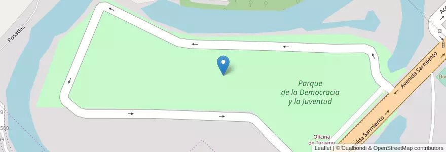 Mapa de ubicacion de Parque de la Democracia y la Juventud en Argentine, Chaco, Departamento San Fernando, Resistencia, Resistencia.