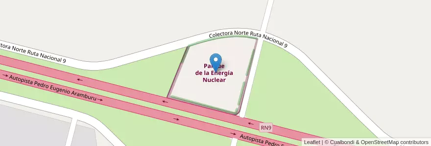 Mapa de ubicacion de Parque de la Energía Nuclear en 阿根廷, 布宜诺斯艾利斯省, Partido De Zárate.