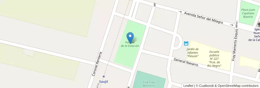 Mapa de ubicacion de Parque de la Estación en 阿根廷, Catamarca, Departamento Pomán, Municipio De Saujil, Saujil.