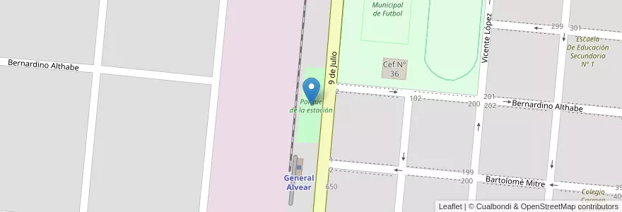 Mapa de ubicacion de Parque de la estación en Argentine, Province De Buenos Aires, Partido De General Alvear, General Alvear.