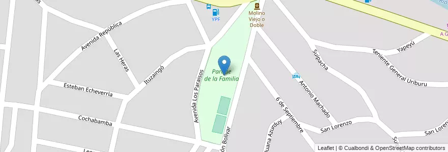 Mapa de ubicacion de Parque de la Familia en Аргентина, Кордова, Departamento Colón, Pedanía Calera Norte, La Calera.