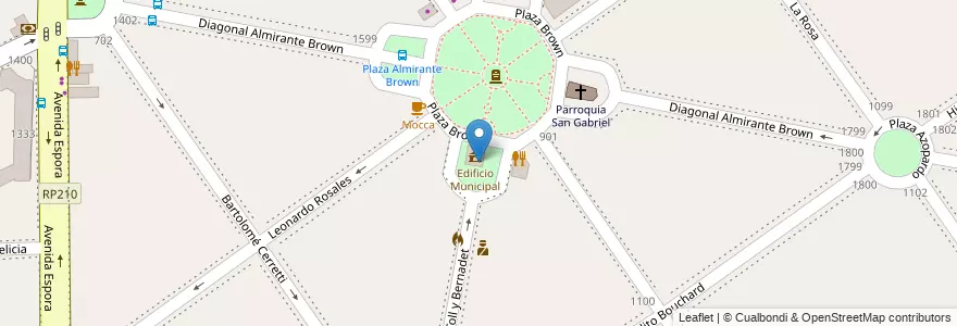 Mapa de ubicacion de Parque de la fuente en Argentina, Buenos Aires, Partido De Almirante Brown, Adrogué.