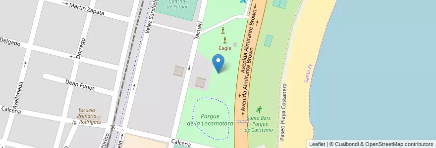 Mapa de ubicacion de Parque de la Locomotora en 阿根廷, Santa Fe, Departamento La Capital, Santa Fe Capital, Santa Fe.