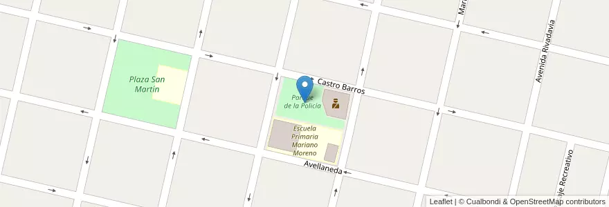 Mapa de ubicacion de Parque de la Policía en 阿根廷, Córdoba, Departamento Unión, Pedanía Ascasubi, Municipio De Laborde.