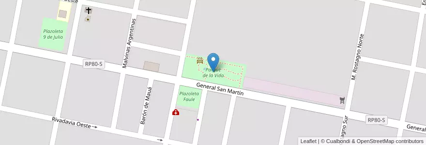 Mapa de ubicacion de Parque de la Vida en 阿根廷, Santa Fe, Departamento Castellanos, Municipio De Humberto Primo, Humberto Primo.