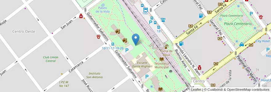 Mapa de ubicacion de Parque de la Vida en Аргентина, Кордова, Departamento General San Martín, Pedanía Villa María, Municipio De Villa María, Villa María.