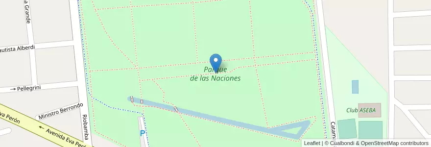 Mapa de ubicacion de Parque de las Naciones en 阿根廷, San Luis, Juan Martín De Pueyrredón, Municipio De San Luis, San Luis.