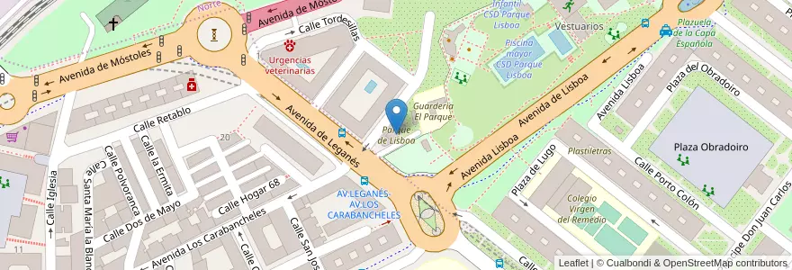 Mapa de ubicacion de Parque de Lisboa en Spain, Community Of Madrid, Community Of Madrid, Área Metropolitana De Madrid Y Corredor Del Henares, Alcorcón.