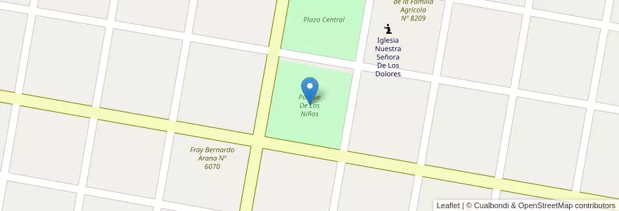 Mapa de ubicacion de Parque De Los Niños en الأرجنتين, سانتا في, Departamento San Justo, Municipio De San Martín Norte.