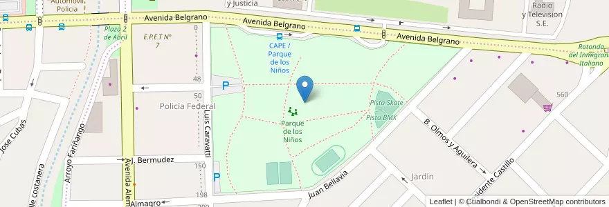 Mapa de ubicacion de Parque de los Niños en الأرجنتين, Catamarca, Departamento Capital, Municipio De San Fernando Del Valle De Catamarca, San Fernando Del Valle De Catamarca.