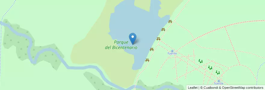 Mapa de ubicacion de Parque del Bicentenario en Argentinië, Salta, Capital, Municipio De Salta, Salta.