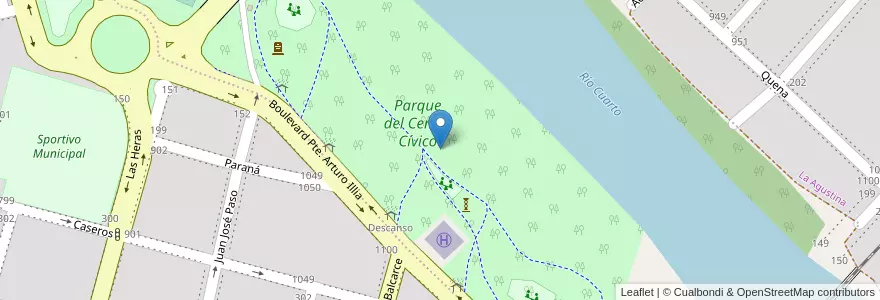 Mapa de ubicacion de Parque del Centro Cívico en アルゼンチン, コルドバ州, Departamento Río Cuarto, Pedanía Río Cuarto, Municipio De Río Cuarto, Río Cuarto.