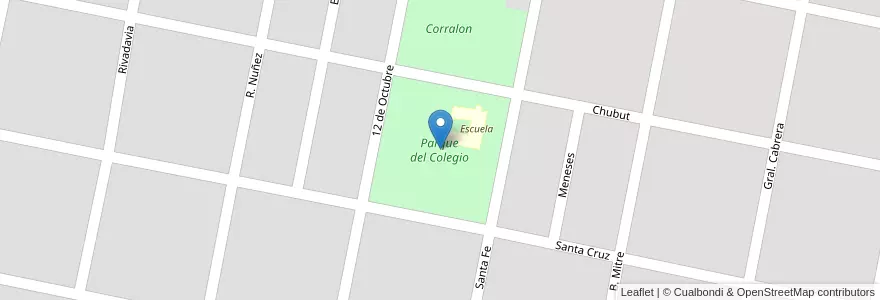 Mapa de ubicacion de Parque del Colegio en Argentina, Córdova, Departamento Unión, Pedanía Loboy, Municipio De Canals.