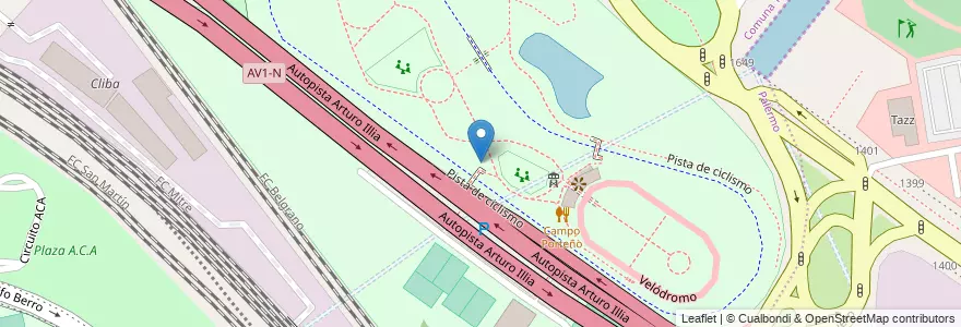 Mapa de ubicacion de Parque Deportivo Manuel Belgrano (Ex Circuito KDT), Recoleta en الأرجنتين, Ciudad Autónoma De Buenos Aires, Buenos Aires, Comuna 14.