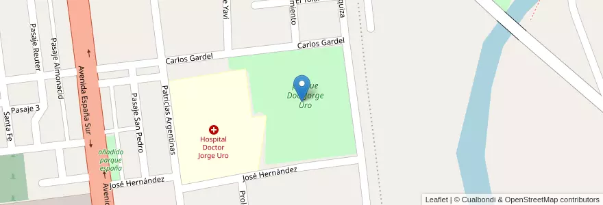 Mapa de ubicacion de parque Doc. Jorge Uro en Arjantin, Jujuy, Departamento Yavi, Municipio De La Quiaca, La Quiaca.