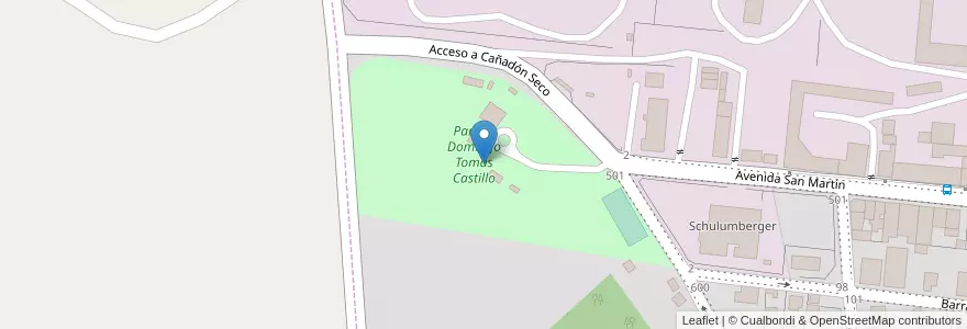Mapa de ubicacion de Parque Domingo Tomás Castillo en الأرجنتين, تشيلي, محافظة سانتا كروز, Comisión De Fomento De Cañadón Seco, Deseado, Cañadón Seco.