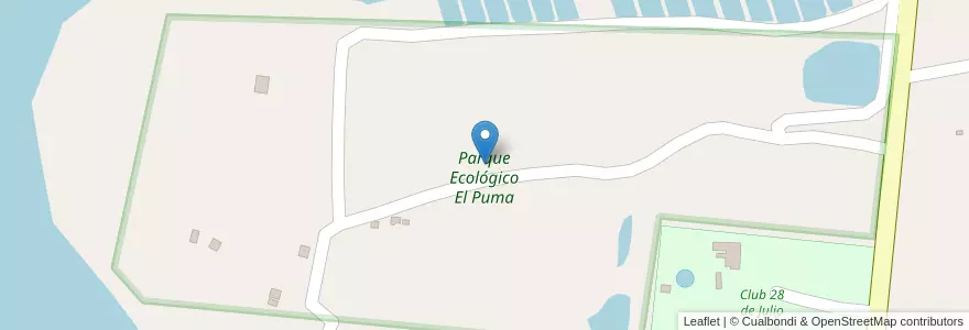 Mapa de ubicacion de Parque Ecológico El Puma en الأرجنتين, Misiones, Departamento Candelaria, Municipio De Candelaria.