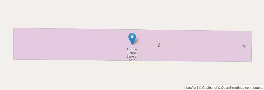 Mapa de ubicacion de Parque Eolico General Acha en アルゼンチン, ラ・パンパ州, Municipio De General Acha, Departamento Utracán.
